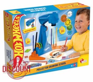 Lisciani - HOT WHEELS Projector Drawing School - Educational Drawing Toy for Children From 5 Years - Creative LED Drawing Kit - Screen-Free Activity - Fine Motor Skills
