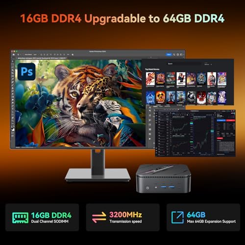 up to 5.0GHz) 16GB RAM 512GB PCIe 4.0 SSD Mini Desktop Pc Computers