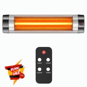 Infrared Patio Heater with Remote Control – Wall-Mounted 2 kW / 3 Heat Settings (650 W