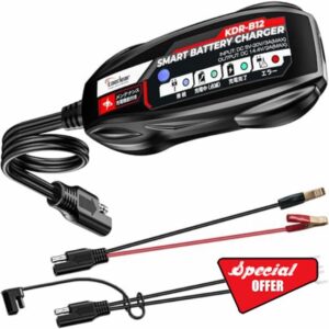 Kaedear KDR-B12 Motorcycle Battery Charger USB Input 12V Battery Charger 2A Maintenance Charge Function Can Be Charged Even in Environments Without Outlet