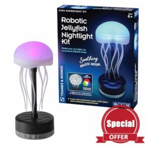 Thames & Kosmos Robotic Jellyfish Nightlight Kit | STEM Experiment Kit for Kids | Build Your Own Light-Up Motorised Jellyfish Lamp| Learn about Planetary Gears and LED Lights | Ages 8+
