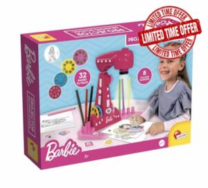 Lisciani - BARBIE Projector Drawing School - Educational Drawing and Colouring Toy for Children 4 Years + - Creative LED Drawing Kit - Activity Without Screen or Tablet -Motor Skills & Imaginatio