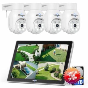 Hiseeu 3K 5MP Wireless CCTV Camera System With 10" Monitor