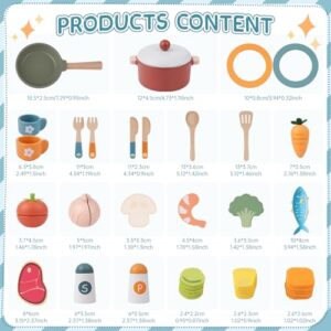 Pretend Play Kitchen Accessories for Toddlers with Pots & Pans for 3 Year Old