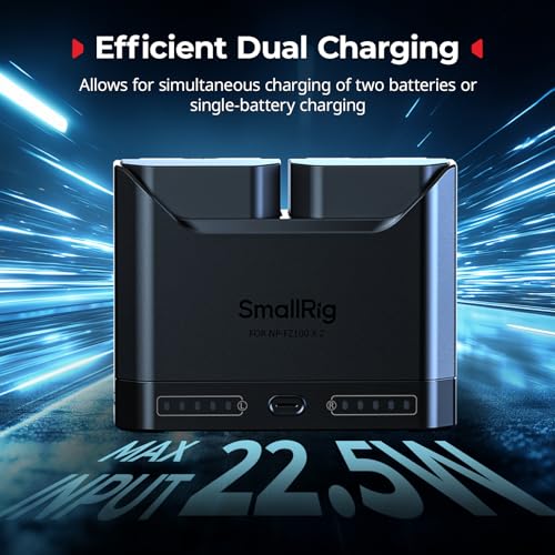 2h Dual Slot Camera Charger with 22.5W USB-C Fast-charging Port