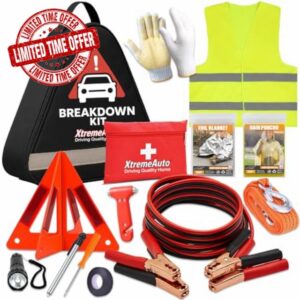 Xtremeauto Car Breakdown Emergency Kit – Roadside Car Safety Kit with Warning Triangle