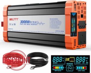 Rewing 3000W Power Inverter 12V to 240V AC Pure Sine Wave Inverter