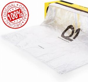 Q1 6m Wide Premium Automotive Masking Film – 110m Clear HDPE Protective Sheeting for Vehicle Paint Overspray – Static Cling