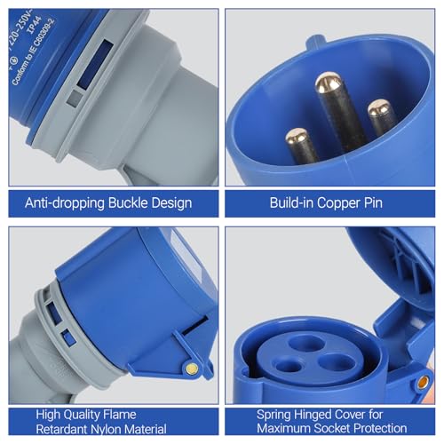 Electric Caravan Adapter Converter Lead Camping Electric Hook Up Cable IP44 Splitter Socke