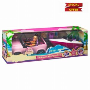 Off-Road Vehicle and Speedboat Playset for Kids with Doll