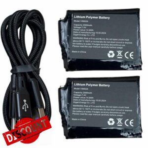 RST Heated Motorcycle Glove Batteries Set with Dual Charging Cable – Rechargeable Li-Ion Replacement Power Pack for Motorbike RST Paragon & All RST Heated Gloves