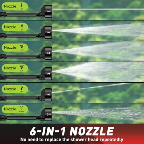 6 in 1 Adjustable Nozzle Powerful Washer with 5M/16.4FT Hose