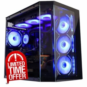 Liquid Cooled Gaming PC – Intel Core i9-14900KF | RTX 5090 32GB | 64GB RAM | 2TB NVMe SSD | ARGB Lighting | Windows 11 | WiFi (Intel Core i7-12700KF