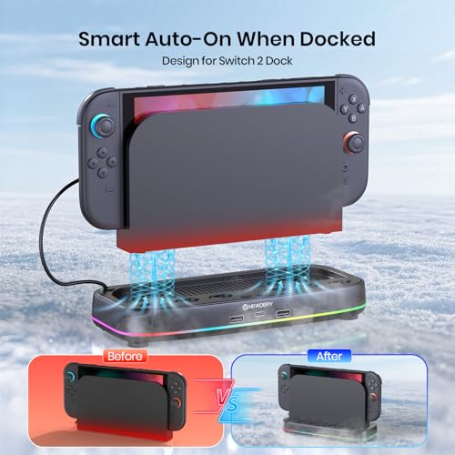 Switch 2 Cooler Dock with 9 RGB Modes