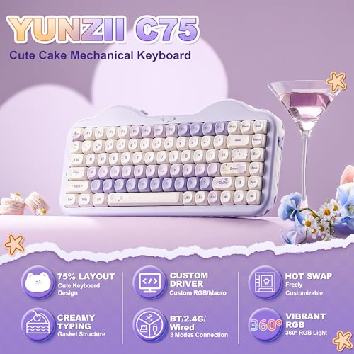 75% Layout Hot Swappable Creamy Keyboard NKRO