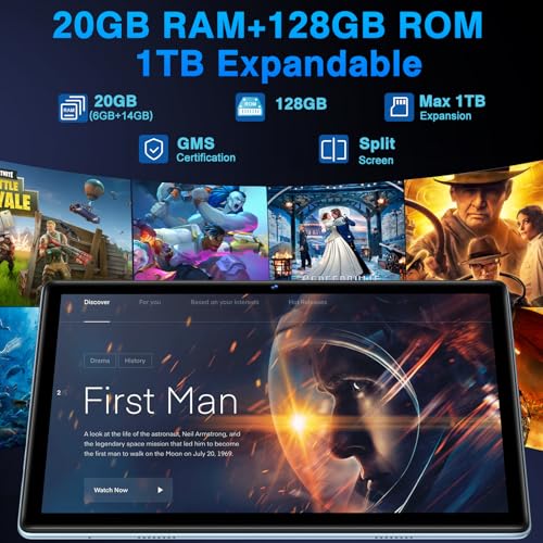 5G+WiFi 6 | Widevine L1 | 6000mAh | Bluetooth 5.0 | GMS | Type-C | 8MP+5MP | Widgets| Tablet with Keyboard & Mouse - Blue