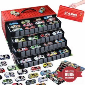 48 Mini Pull-Back Cars with Built-In Garage Set