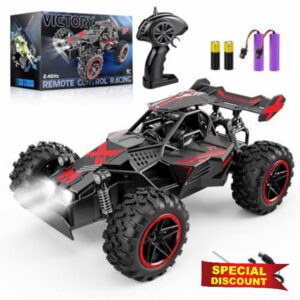 Maxesla Remote-Control Car High Horsepower Big Remote Control Cars Off Road 2WD PVC Full-Frame 20+KM/H Fast RC Car for Adults Kids On/Off Light Toddler RC Cars