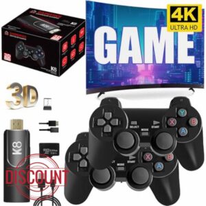 Game Stick Retro Game Console 4K HD 2.4G Wireless Controller 64G 40000+ Games Plug & Play Video Games with 128G TF Card for TV