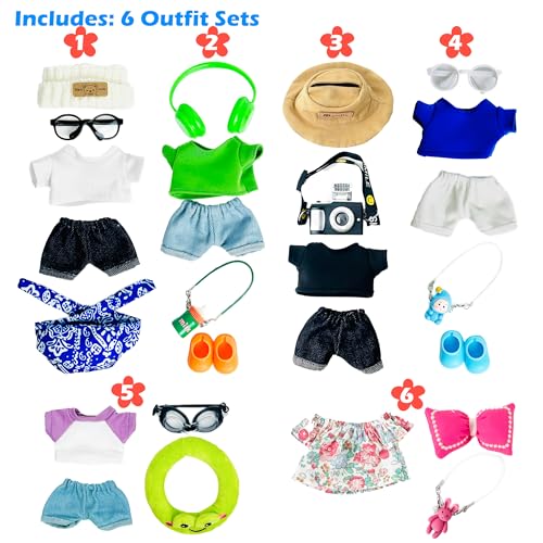 Premium Summer Outfit Set with Accessories for Play & Display (Jeans Look(No Doll))