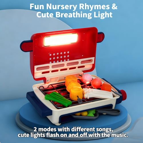 BBQ Grill Playset For Boys Girls (Pink)