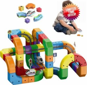 Clickrail Electric Train Set - Klickrail Train Flexible Race Track Toy Set for Kids