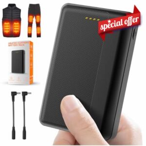 Upgraded Heated Gilet Power Bank – 7.4V 2A 10000mAh DC Rechargeable Battery Pack for ORORO & Venustas Heated Jackets
