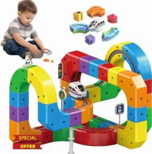 Clickrail Electric Train Set - Klickrail Train Flexible Race Track Toy Set for Kids