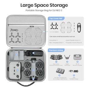 Portable PU Case for DJI Neo 2 Fly More Combo Accessories