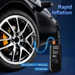 6000 mAh 150PSI 12V DC Electric Tyre Pump with LED Lights