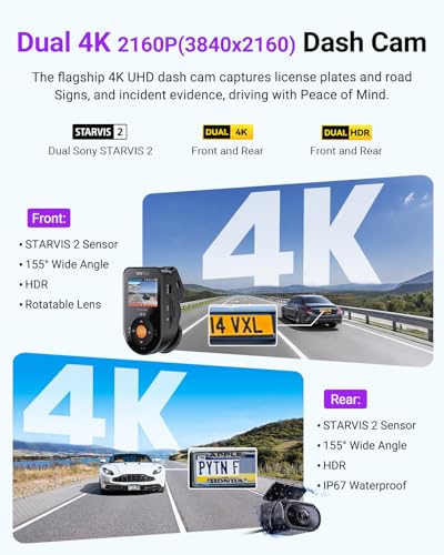 Dual Dash Camera with Starvis2 HDR PlatePix Night Vision