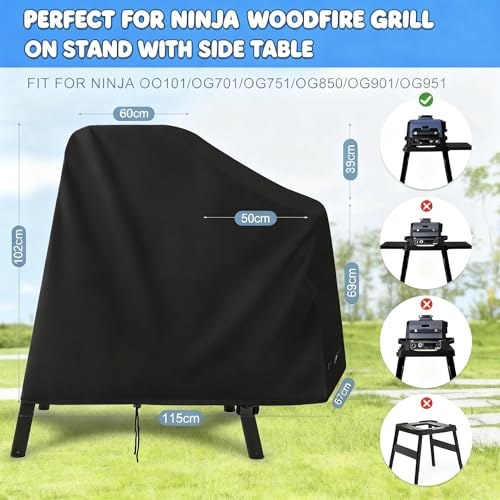 Barbecue Cover for Ninja Woodfire Grill OG700/800/900/OO100 Series/Artisan Pizza Oven MO201-115x67x102/69