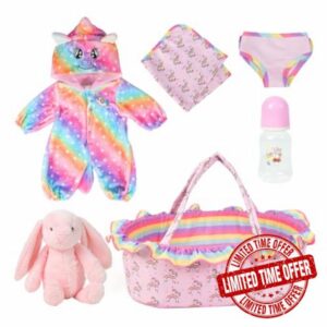 ARTST Reborn Baby Doll Clothes with Bassinet