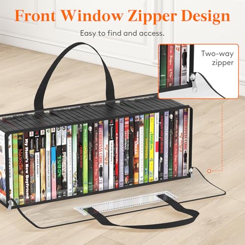 Clear PVC DVD Organizer Boxes with Handles and Zipper