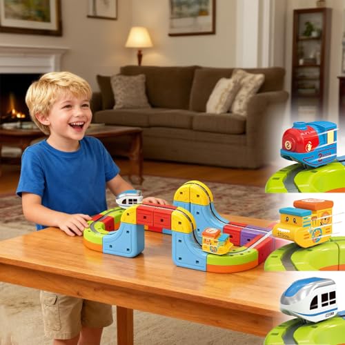 Gravity-Defying Motorized Car & Rail Cube Building Toy (81 Pcs)