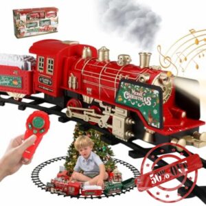 Remote Control Christmas Train Set with Smoke