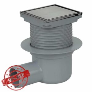 100x100mm Floor Drain Bottle Gully Trap Tiled or Steel Side Outlet 50mm