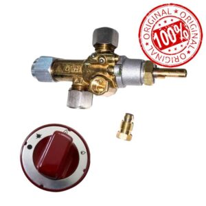 SHAAN Gas Tap FFD Valve & Knob Set for Tandoori Clay Oven – Flame Failure Safety Control Valve Replacement for Commercial & Home Use – Durable