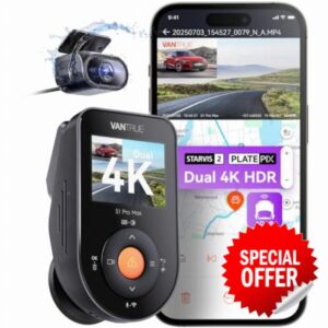 Vantrue S1 Pro Max 4K+4K(2160P+2160P) Dash Cam Front and Rear