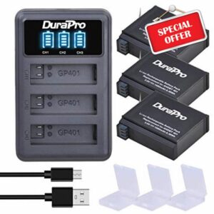 Durapro 3Pcs 1680mAh AHDBT-401 Battery + LED USB 3-Slots Charger for Gopro Hero 4 AHDBT 401 Action Camera Accessories