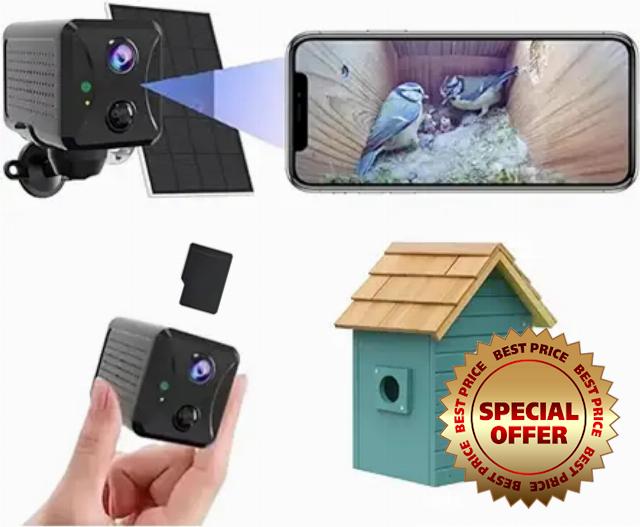 Solar WiFi Bird Box Camera – Wireless Garden Nest Camera with Night Vision