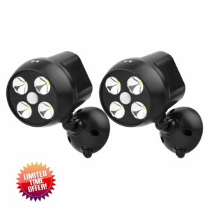NICREW Battery Powered Outdoor LED Security Light 2-Pack
