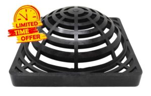 9" Outdoor Square Dome Atrium Grate Drain Cover 0903SDG / 09147G (1