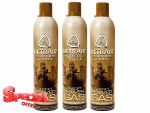 x3 ASG Ultrair Green Gas 520ml - Metal Nozzle - Best For Airsoft GBB NBB Airsoft Guns