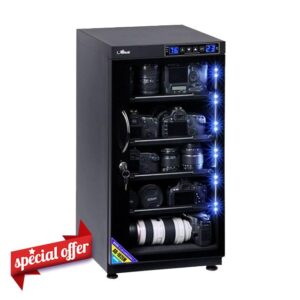 Mushuo 100L Camera Dry Cabinet Digital Control Dehumidifier Electronic Dry Cabinet Box for Camera Lens and Electronic Equipment Storage Noiseless Temperature Humidity LED Dual Scree