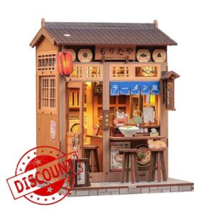 Book Nook Kit Late-Night Noodle Shop - 3D Wooden Miniature with Cre Lights