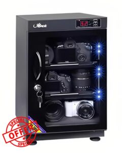 Dry Cabinet Camera Electronic Moisture Proof Dry Box Digital Control Dehumidifier with with Password Lock LED Light Humidity Adjustment for Lens Camera Photographic Equipment Storage (40L)