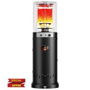 Gas Patio Heater - Easy Ignition - 13kW Propane Commercial Outdoor Heaters for Garden & Patio Heating - Portable Wheels