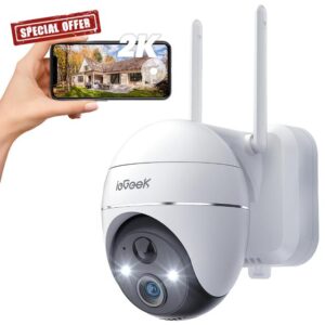 ieGeek 2K 360° Wireless Security Camera Outdoor with Color Night Vision