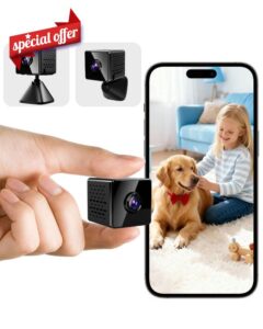 javiscam Mini Spy Camera 4K Hidden Camera with Night Vision WiFi Indoor Security Cam with Motion Detection/Cloud&SD Storage/Built-in Battery/Real-Time Video for Home Nanny Cameras
